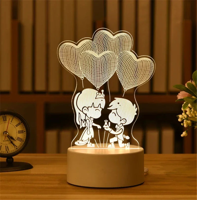 3D Visual Illusion LED Night Light – Creative USB Desk Lamp for Kids